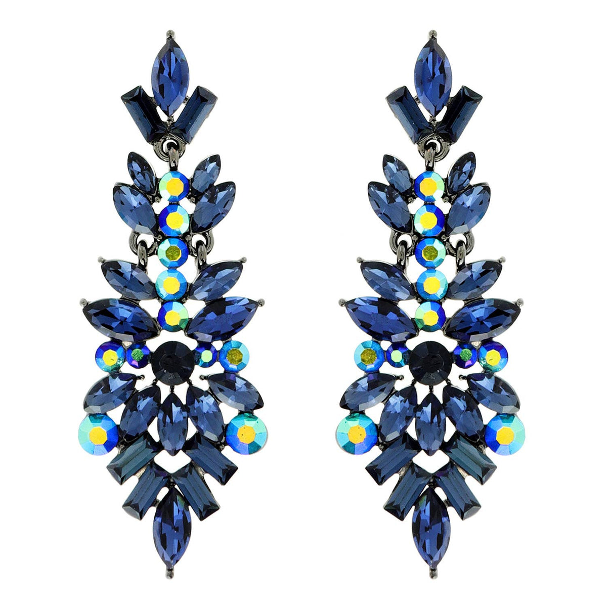 Gemstone Cluster Chandelier Earrings