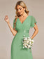 Double V-Neck Ruffles Chiffon Bridesmaid Dress