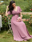 Double V-Neck Ruffles Chiffon Bridesmaid Dress