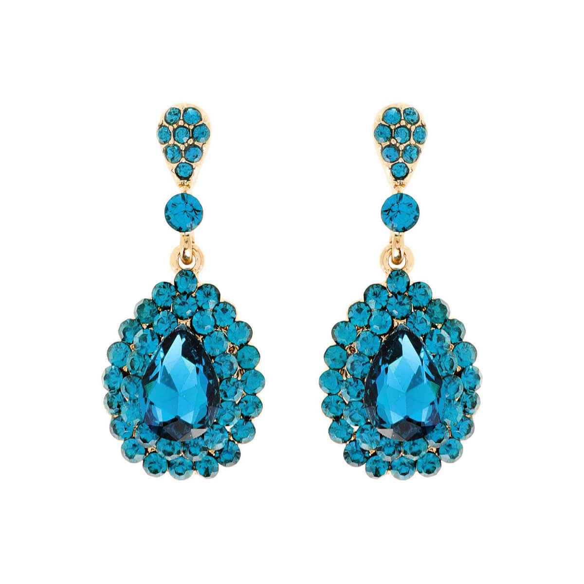Dangly Teardrop Rhinestone Earrings
