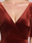 Elegant Double V Neck Velvet Wholesale Party Dress