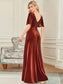Elegant Double V Neck Velvet Wholesale Party Dress