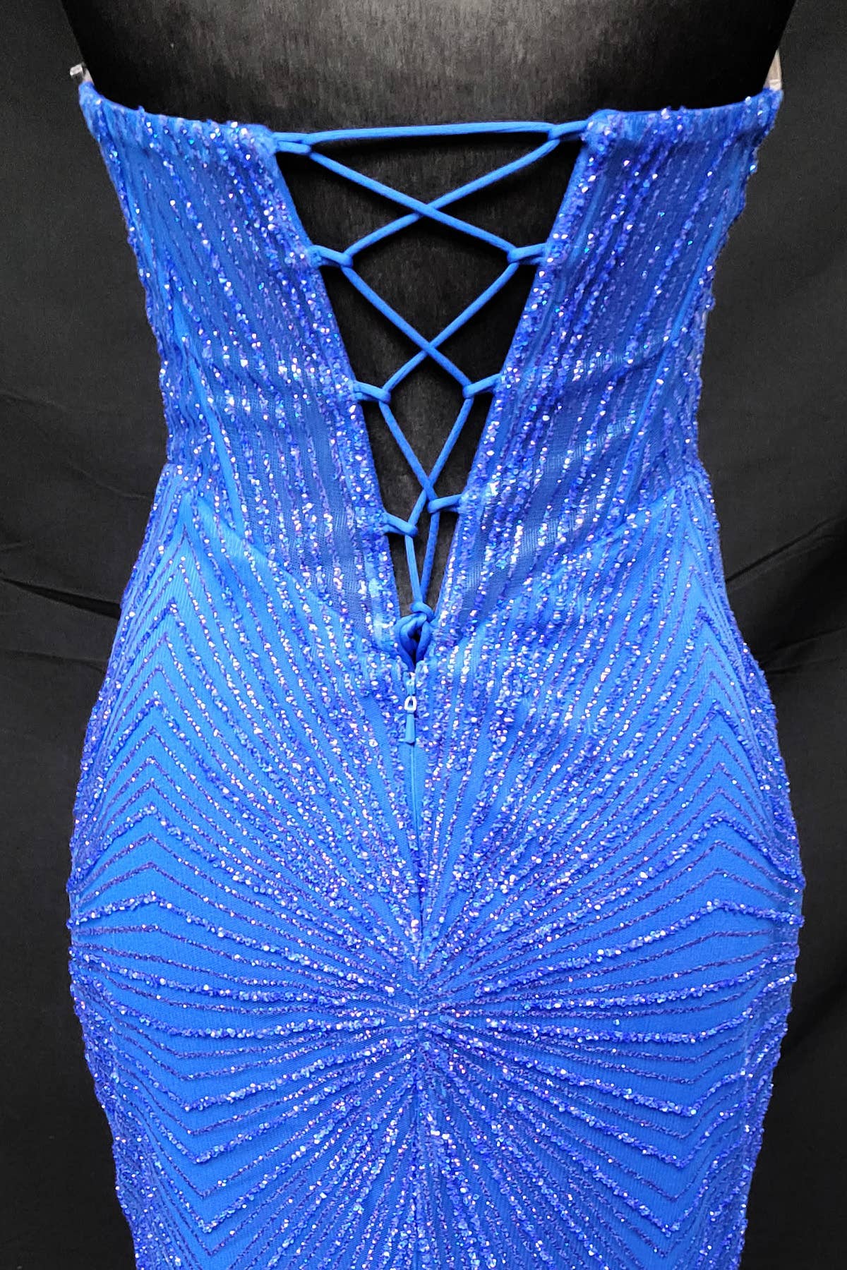 Long sparkling mermaid dress with hanging jewels CF001