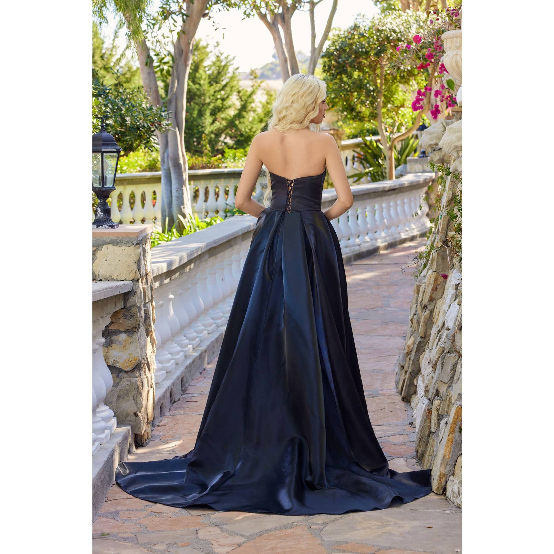 Strapless Rosette Gown