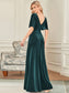 Elegant Double V Neck Velvet Wholesale Party Dress