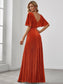 Elegant Double V Neck Velvet Wholesale Party Dress
