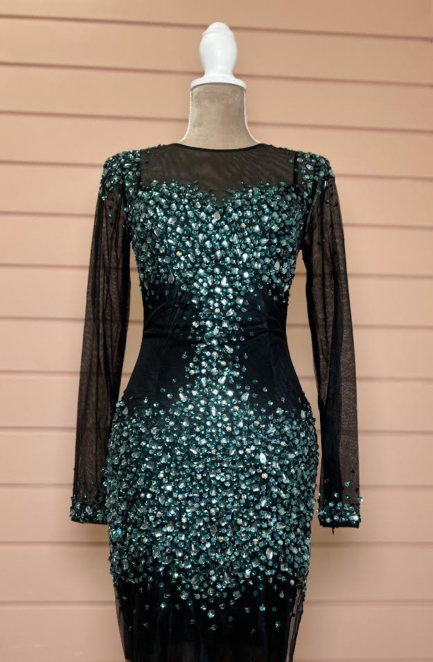 Black & Blue Jewel Dress