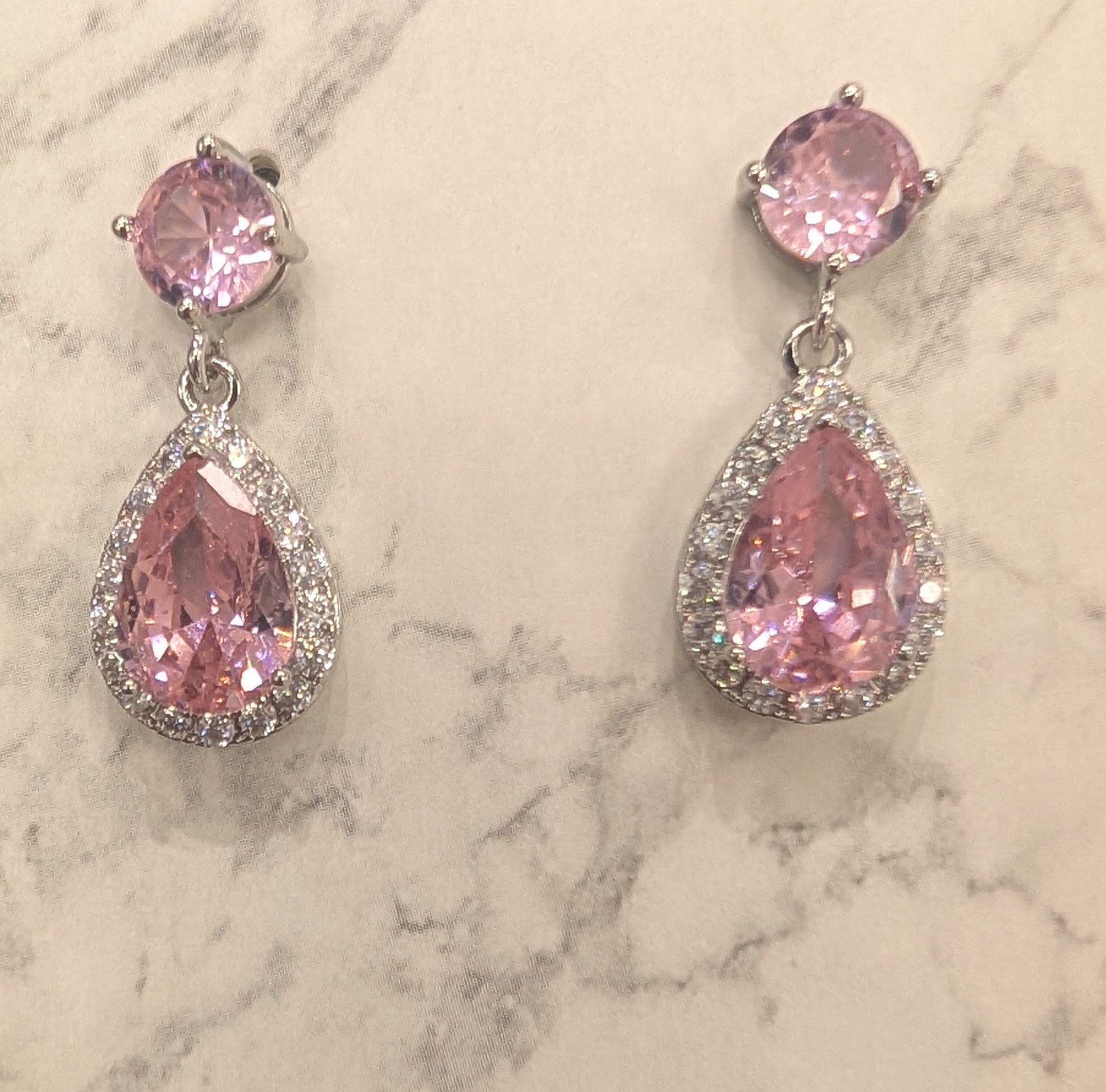 Pink Teardrop Earring