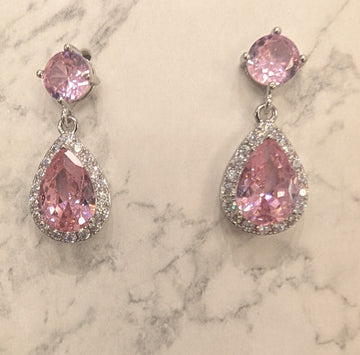 Pink Teardrop Earring