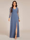 Elegant Long Sleeves Side Split Hem Evening Dresses