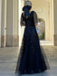 Romantic Shimmery V Neck Ruffle Sleeves Evening Dress