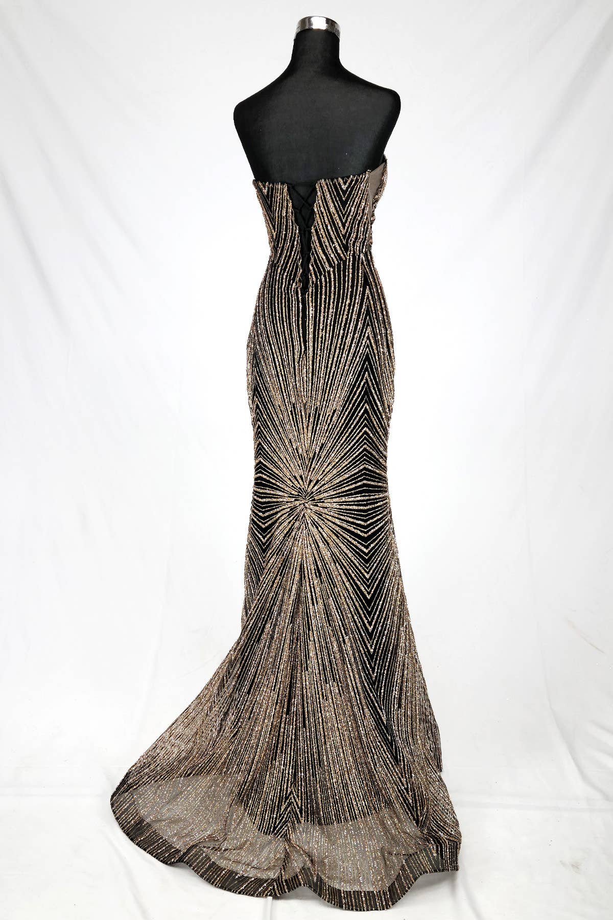 Long sparkling mermaid dress with hanging jewels CF001