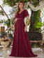Double V-Neck Ruffles Chiffon Bridesmaid Dress