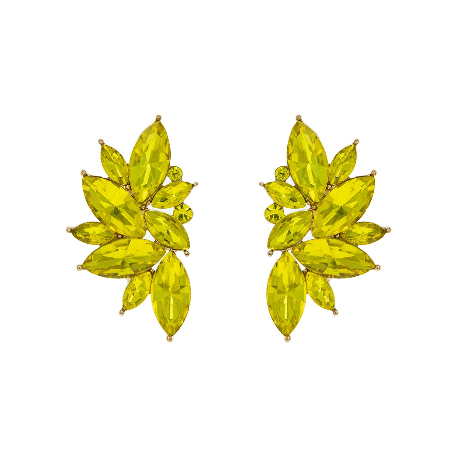 Gemstone Cluster Evening Post Earrings