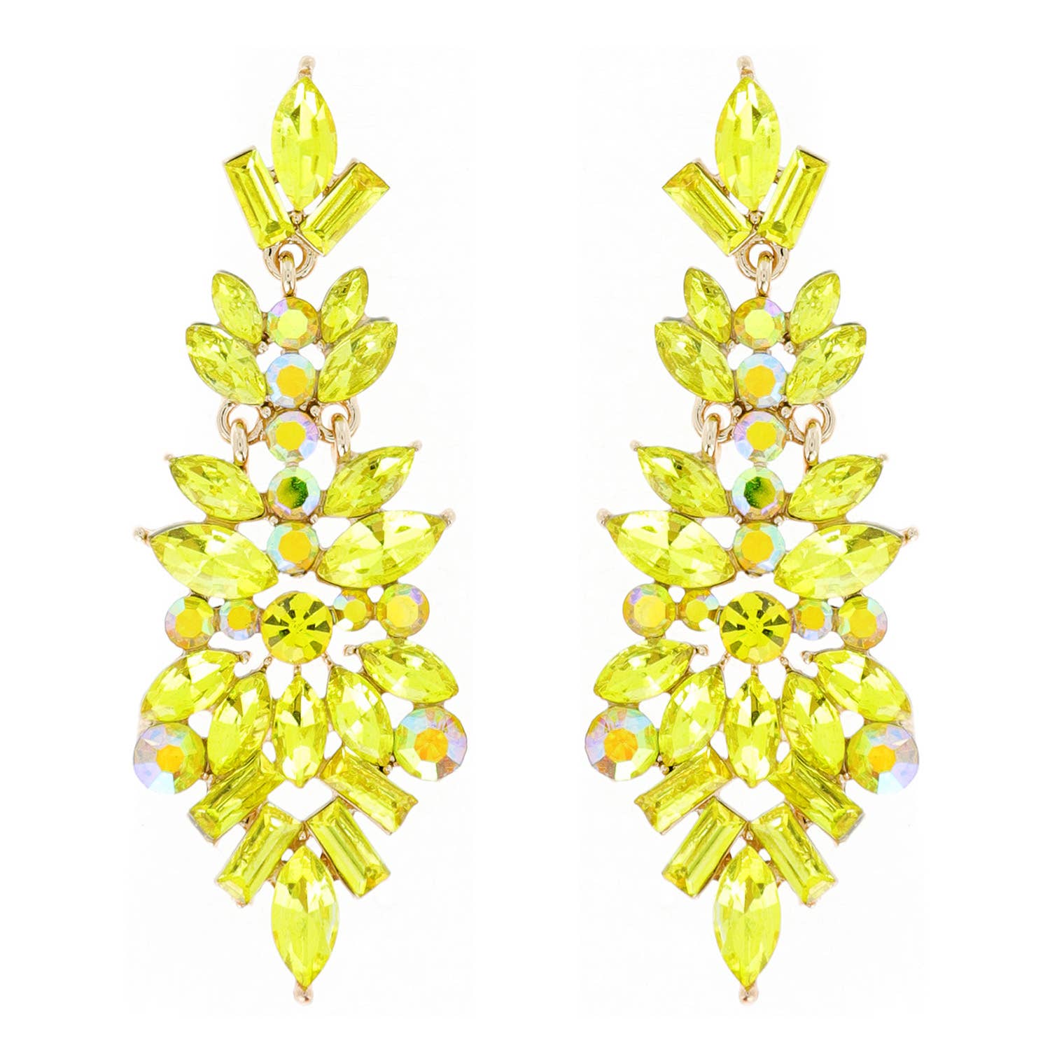 Gemstone Cluster Chandelier Earrings