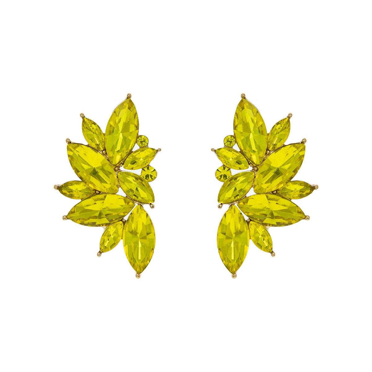 Gemstone Cluster Evening Post Earrings