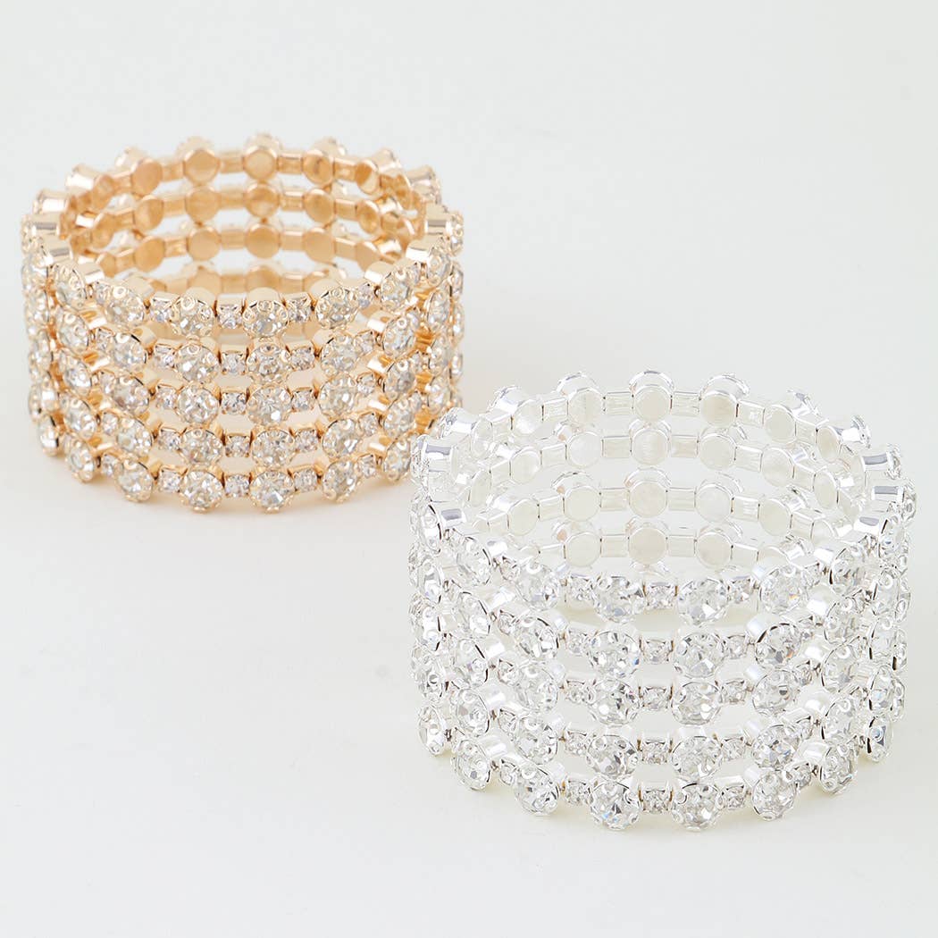Multi Rhinestone Cuff Bracelet
