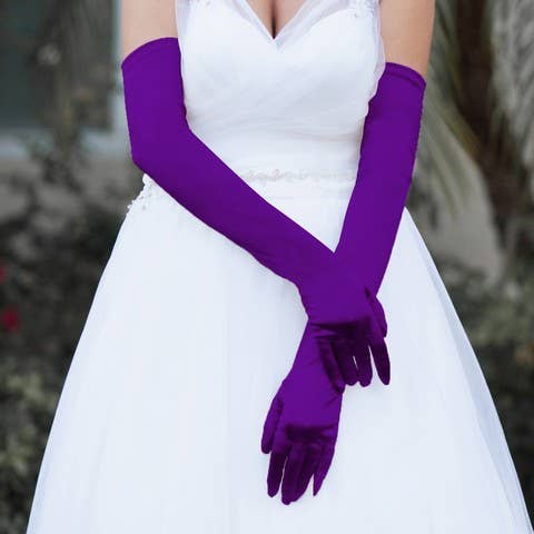 Women's High Satin Gloves