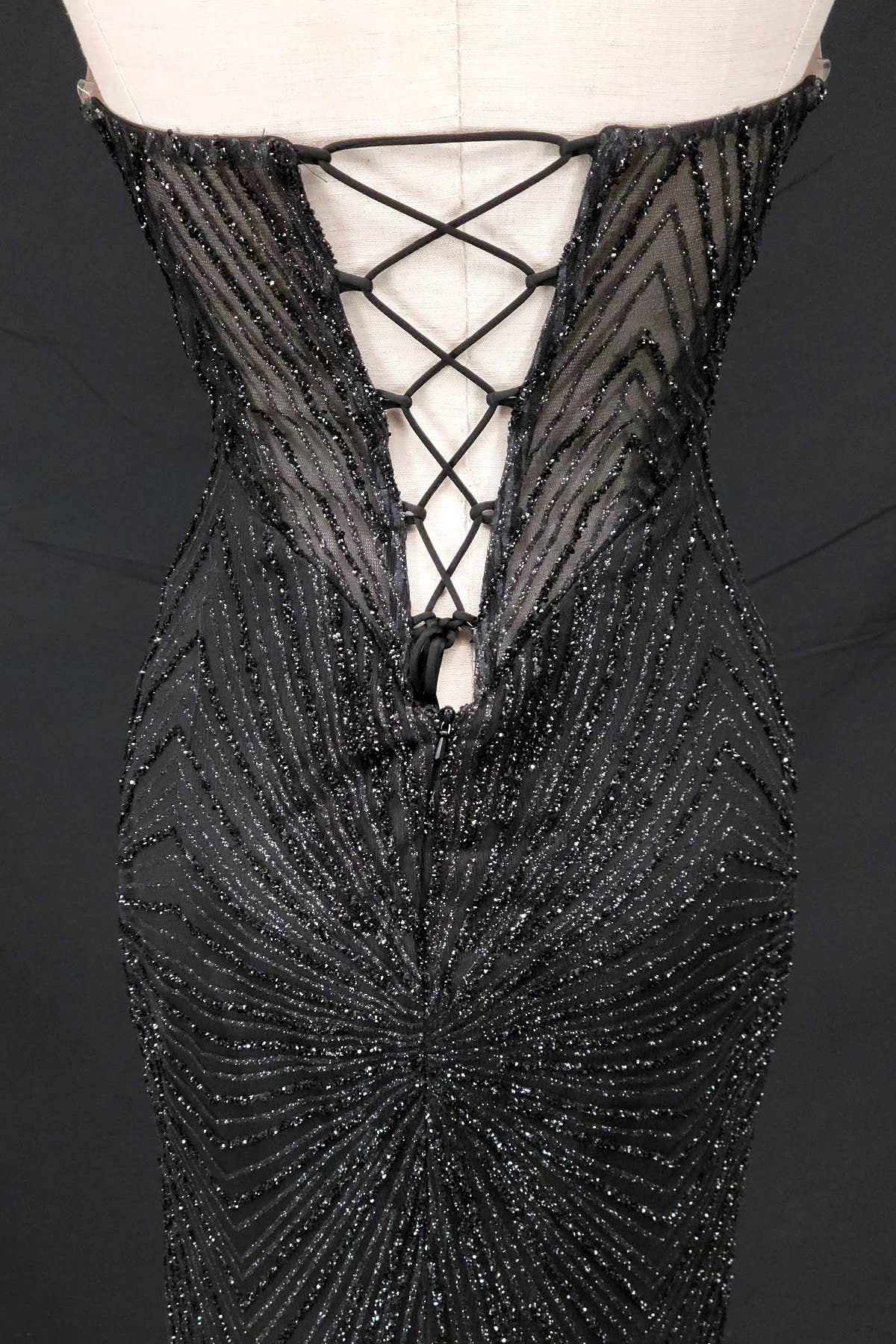 Long sparkling mermaid dress with hanging jewels CF001