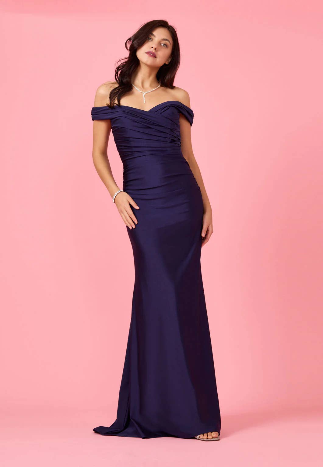 Long Stretch Formal Off Shoulder Dress
