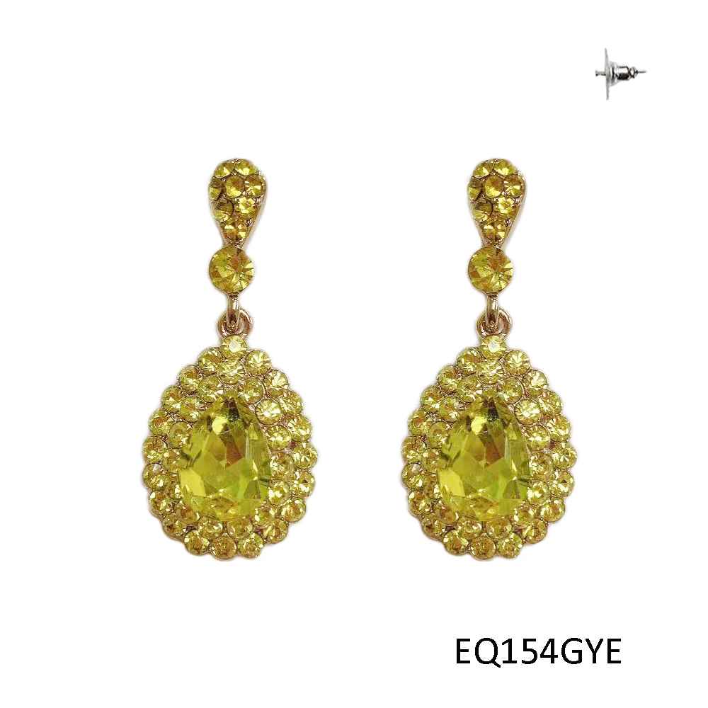 Dangly Teardrop Rhinestone Earrings