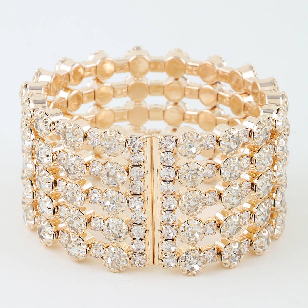 Multi Rhinestone Cuff Bracelet