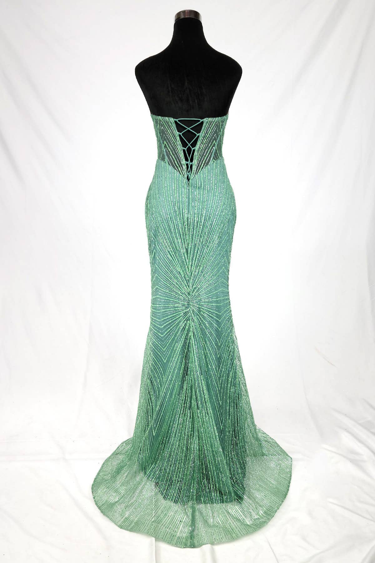 Long sparkling mermaid dress with hanging jewels CF001