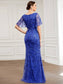 Gorgeous Leaf-Sequined Evening Dress