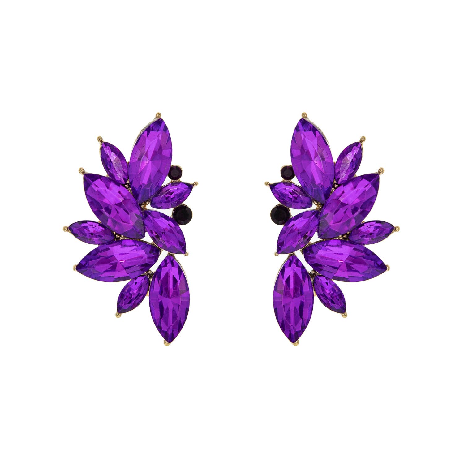 Gemstone Cluster Evening Post Earrings