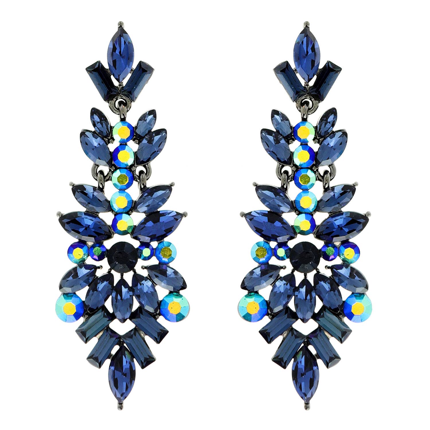Gemstone Cluster Chandelier Earrings