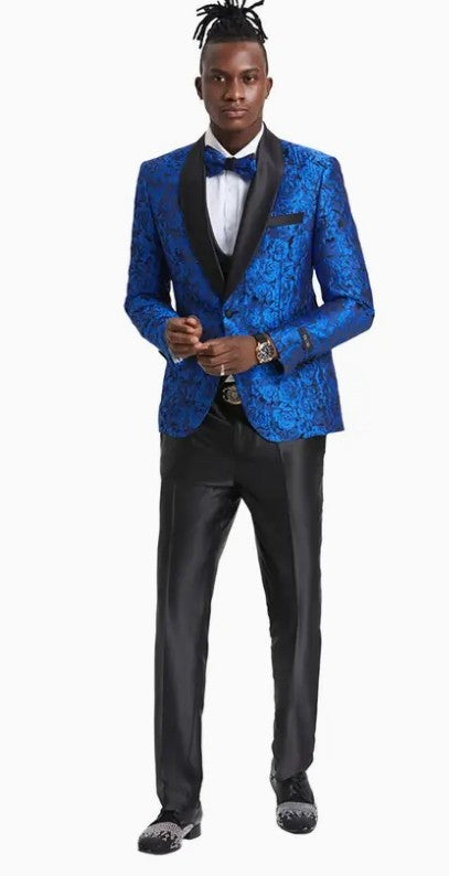 Fashion Suits, Double Breast Paisley, Royal