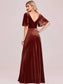 Elegant Double V Neck Velvet Wholesale Party Dress