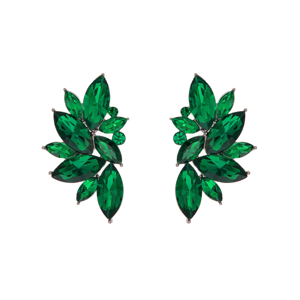 Gemstone Cluster Evening Post Earrings