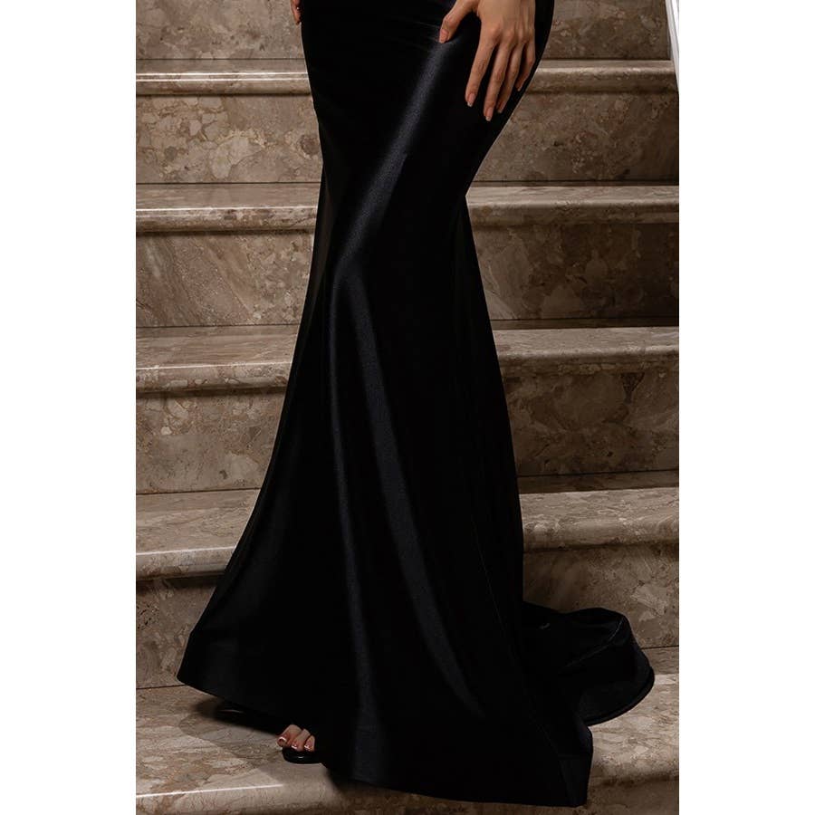 Cowl Sweet Neck Satin Dress
