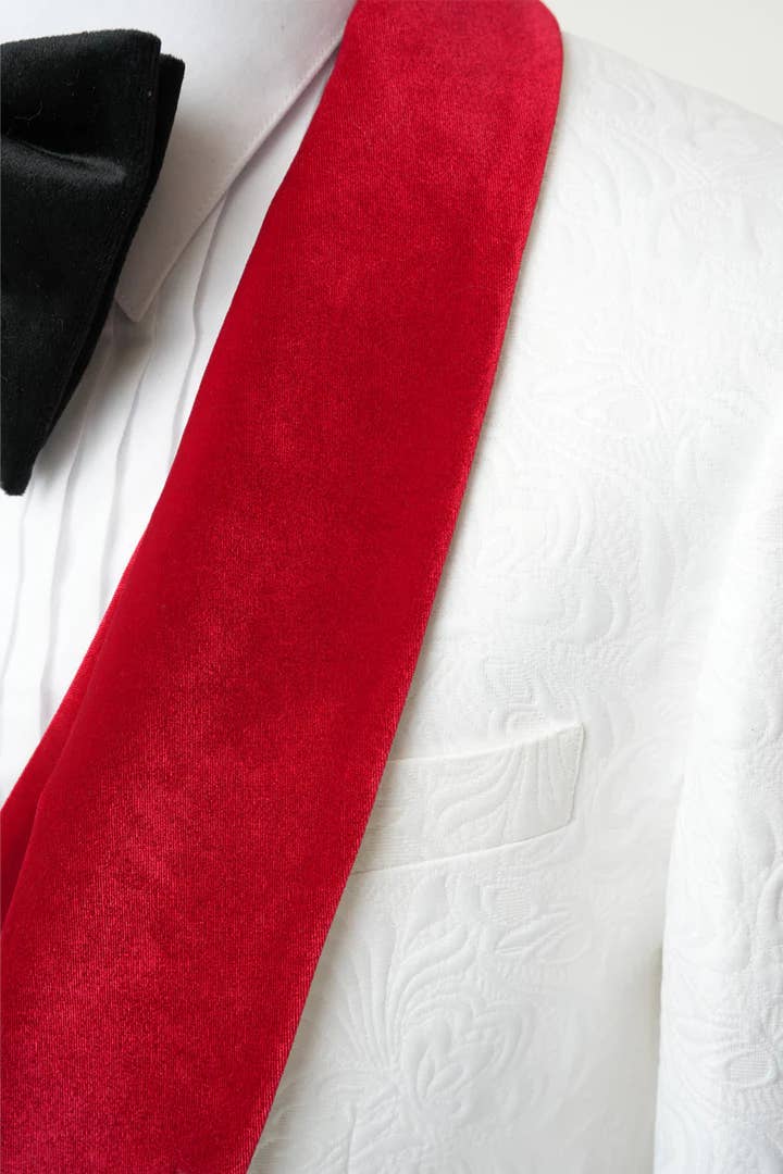 Ferrecci - Men's Vested White Paisley Wedding & Prom Tuxedo