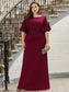 Silver Sequins Fishtail Evening Dress