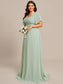 Double V-Neck Ruffles Chiffon Bridesmaid Dress