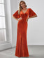 Elegant Double V Neck Velvet Wholesale Party Dress
