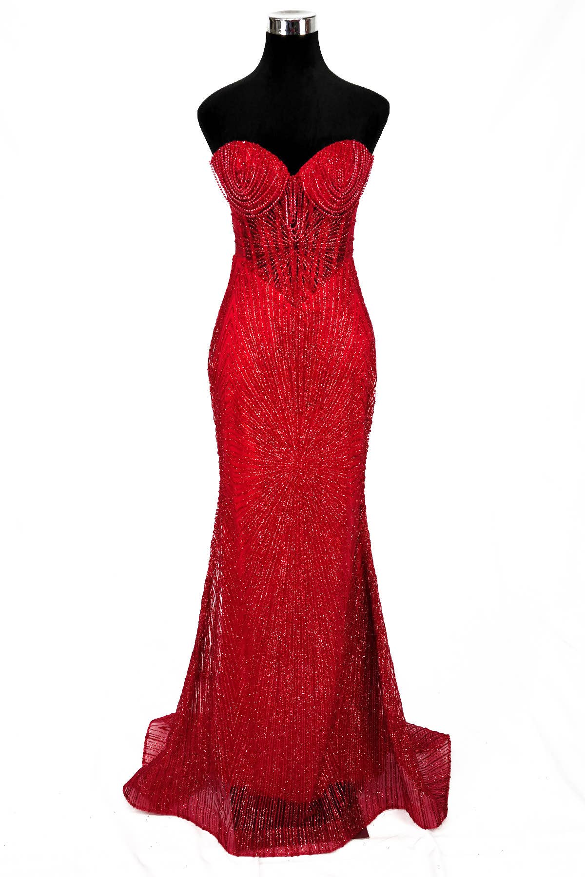 Long sparkling mermaid dress with hanging jewels CF001
