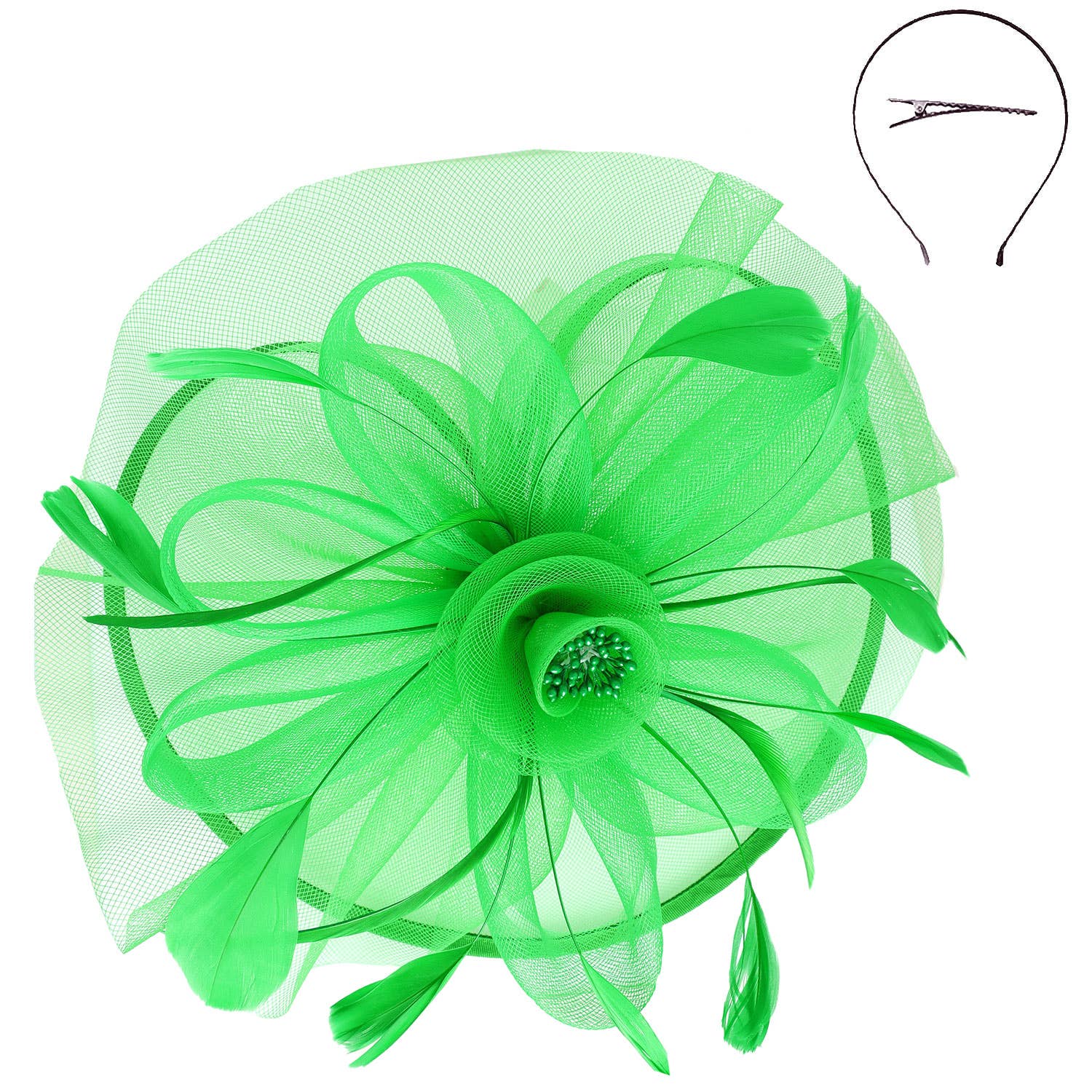 Floral Organza Mesh Ribbon Fascinator