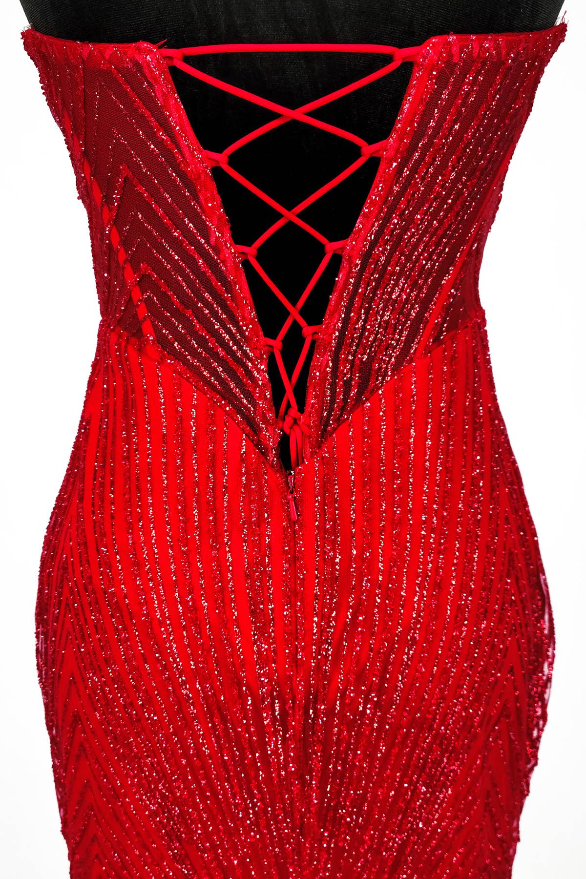 Long sparkling mermaid dress with hanging jewels CF001