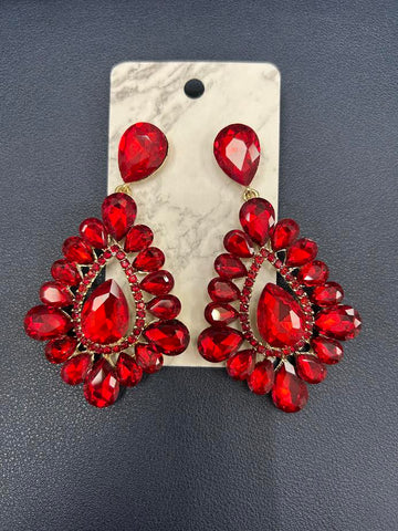 Red Teardrop Earrings
