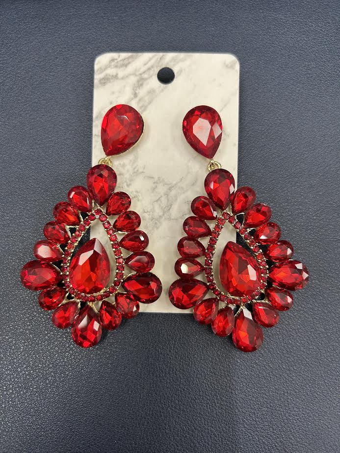 Red Teardrop Earrings