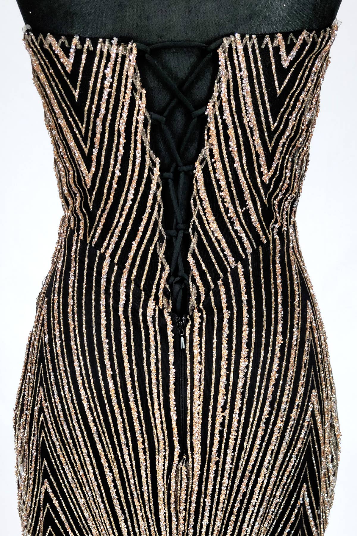Long sparkling mermaid dress with hanging jewels CF001