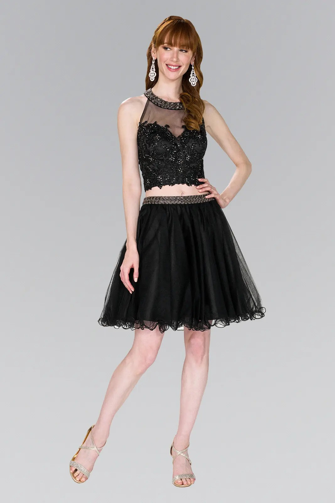 Black Beaded Two Piece