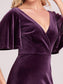 Elegant Double V Neck Velvet Wholesale Party Dress