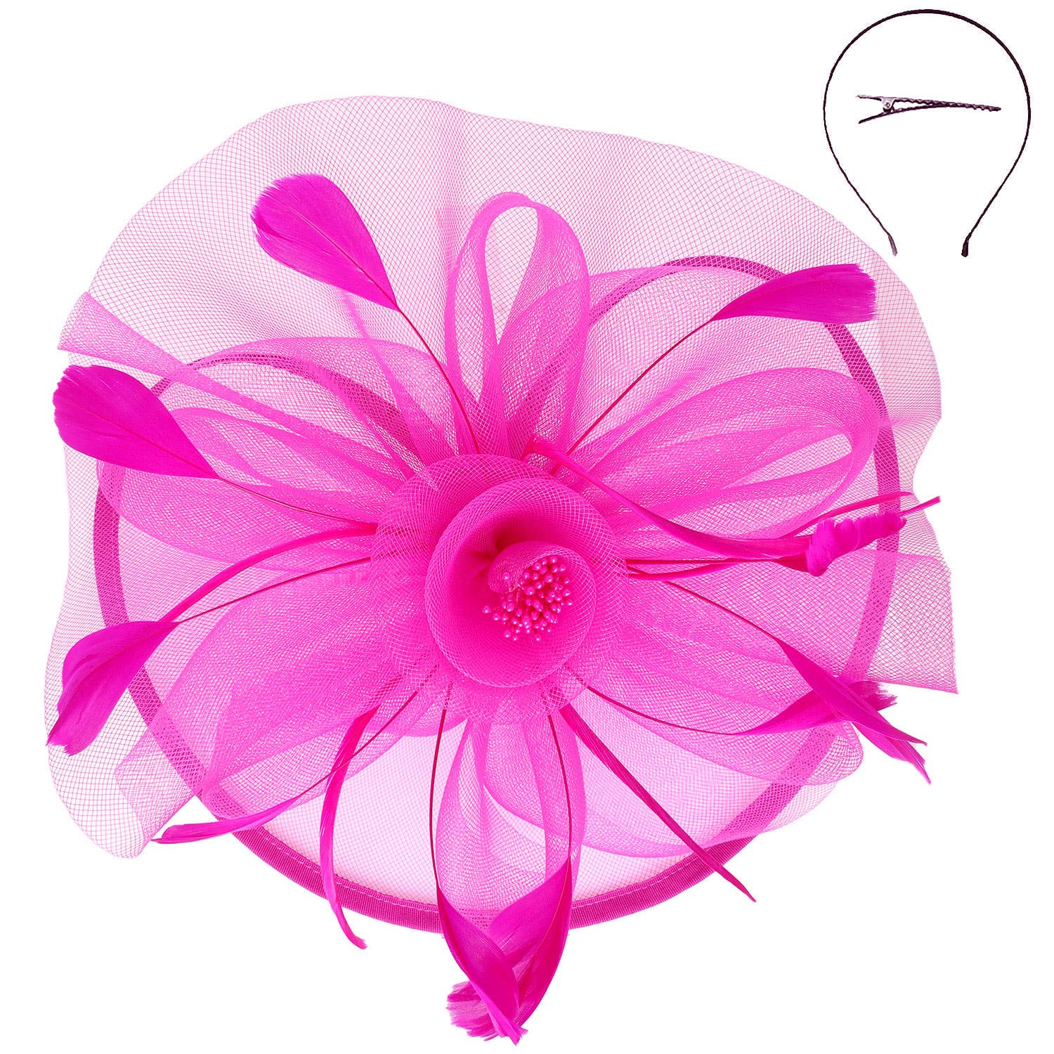 Floral Organza Mesh Ribbon Fascinator