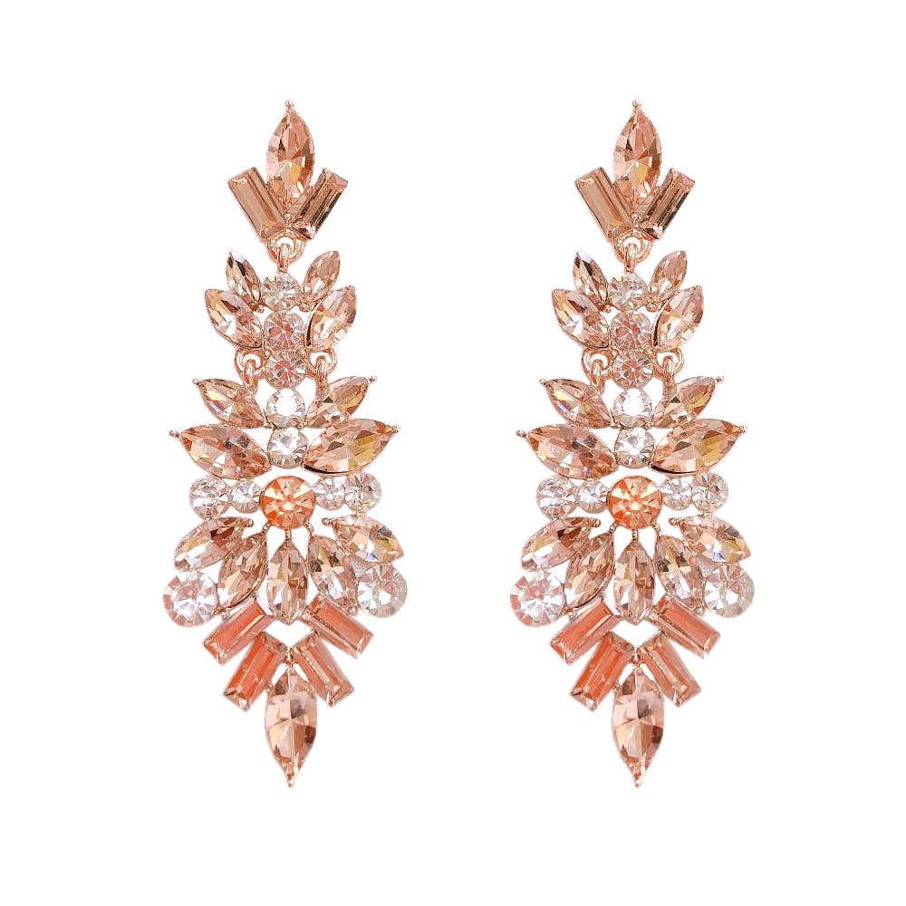 Gemstone Cluster Chandelier Earrings