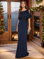 Silver Sequins Fishtail Evening Dress