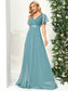 Double V-Neck Ruffles Chiffon Bridesmaid Dress